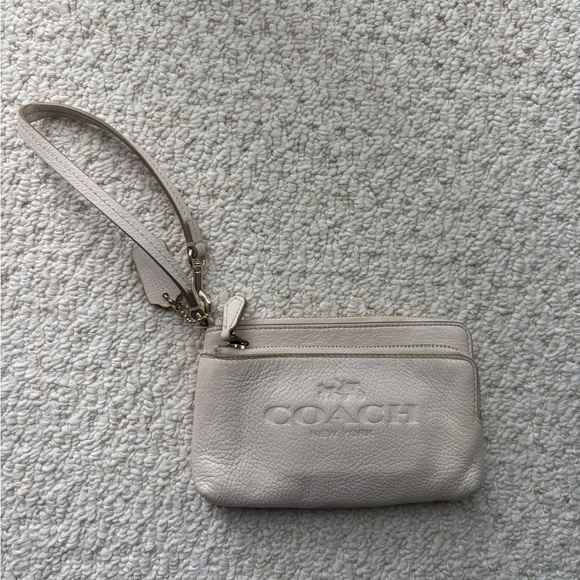 Coach Handbags - Coach Beige Wristlet